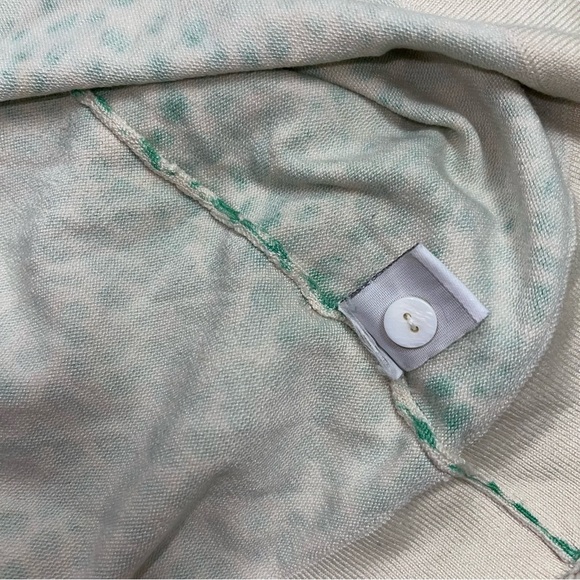 Charter Club Vintage Silk Cardigan Sweater Women’s Size Medium Ivory Green Spots - Picture 7 of 8